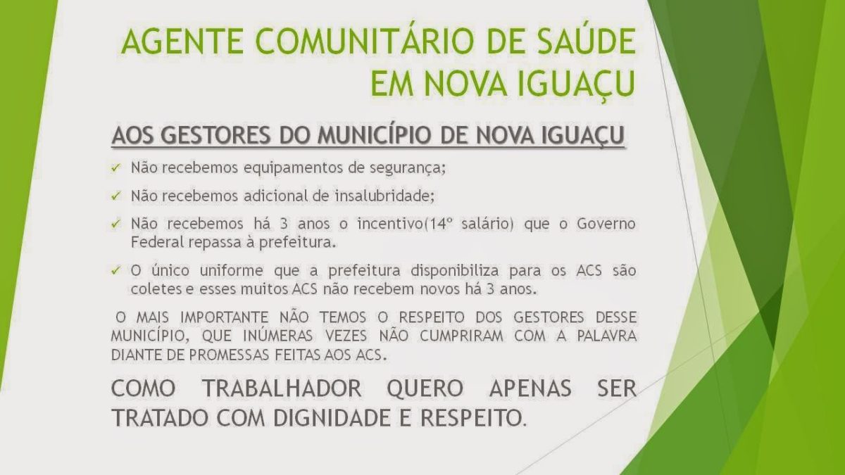 Agentes Comunitários usam redes sociais para mandar recado aos gestores de Nova Iguaçu / RJ