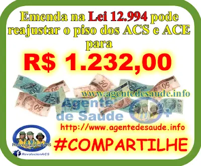 Emenda na Lei 12.994 pode reajustar o piso dos ACS e ACE para R$ 1.232,00
